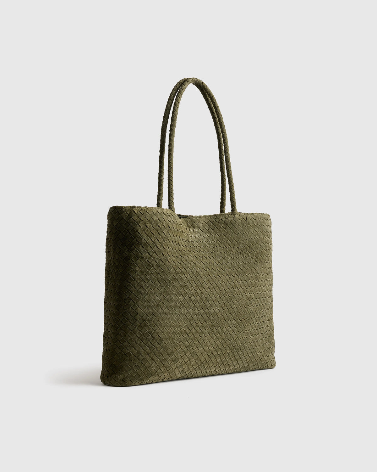Siena Suede Handwoven Tote - One Size / Pebble