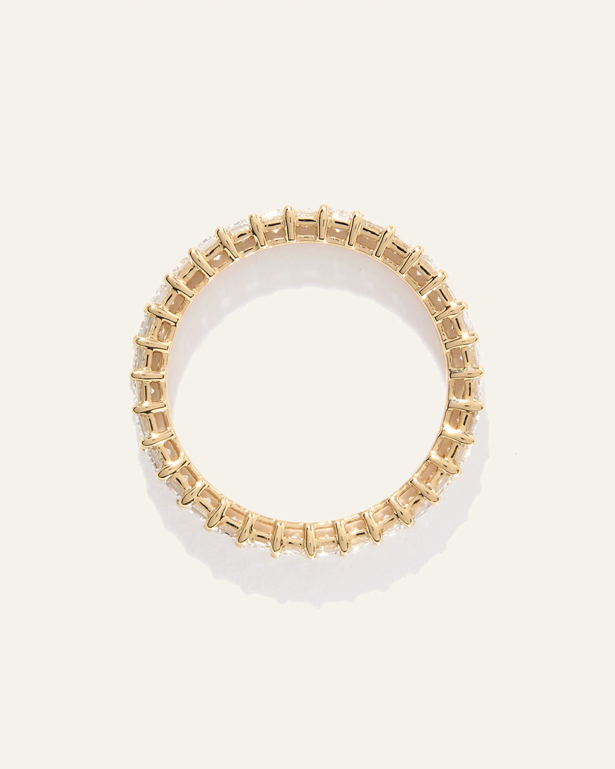 Lab Grown Diamond Emerald Eternity Band - 5 / Yellow Gold