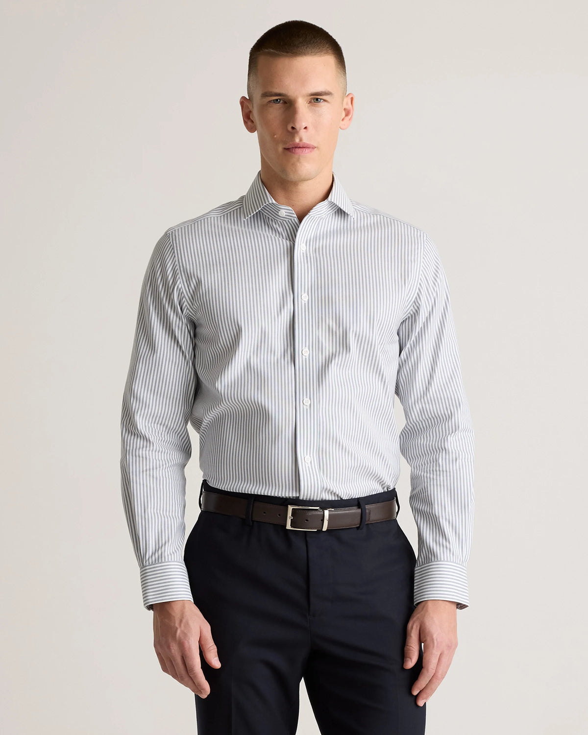 Organic Cotton Oxford Non-Iron Dress Shirt - S / Bold Black