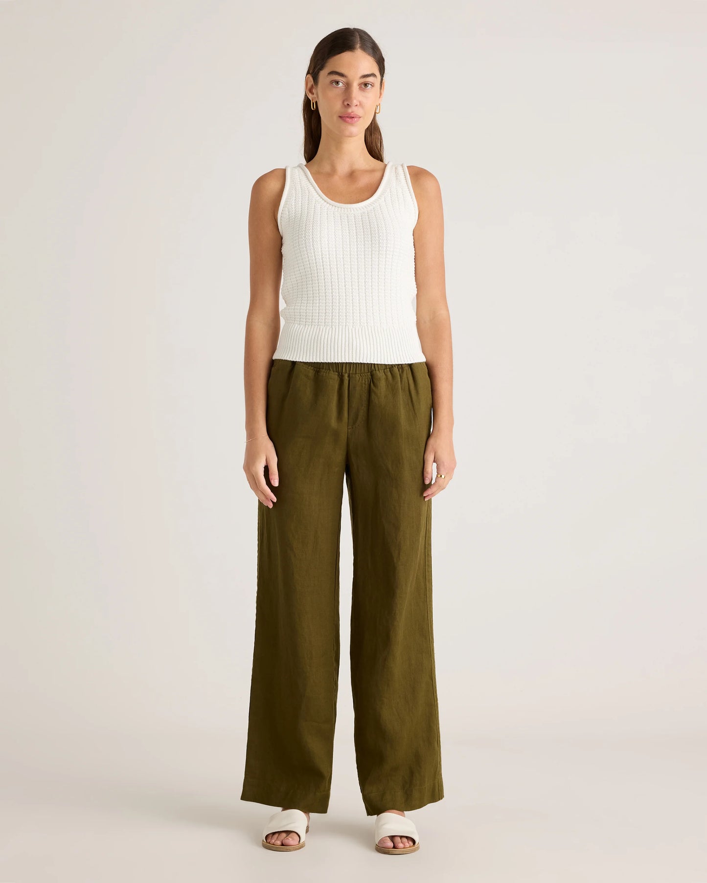 100% Organic Cotton Waffle Cropped Sweater Tank - XS / Heather Dove Grey