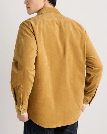 Organic Stretch Corduroy Utility Shirt - S / Dark Khaki