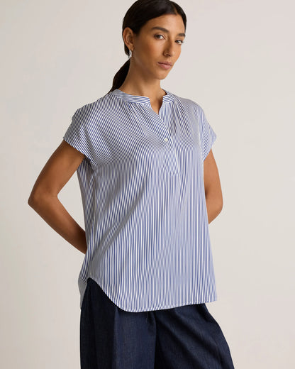 Washable Stretch Silk Dolman Sleeve Blouse - XS / Forest Green