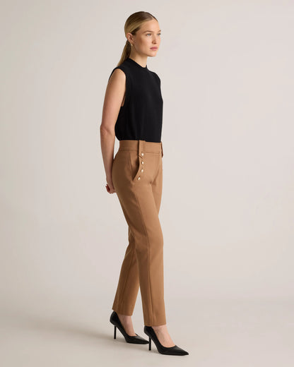 Ultra-Stretch Ponte Straight Leg Mariner Pants - XS / Morel Grey