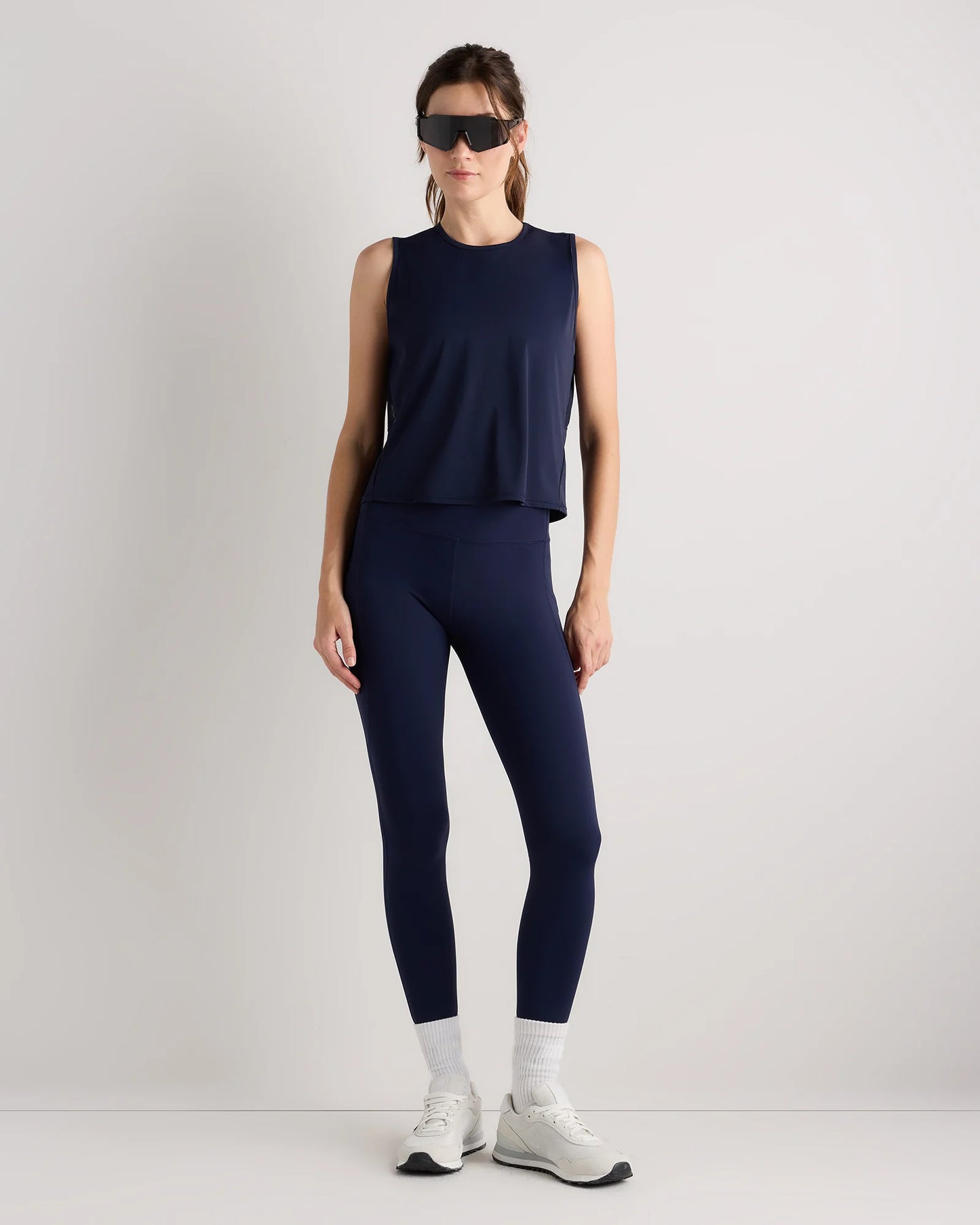 Essential Run Cropped Muscle Tank - XS / Deep Navy