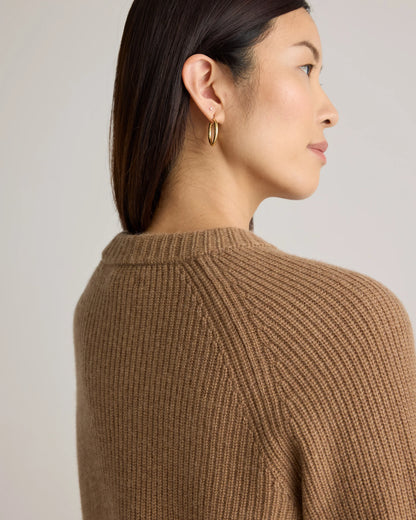 Mongolian Cashmere Fisherman Crewneck Sweater - XS / Teak