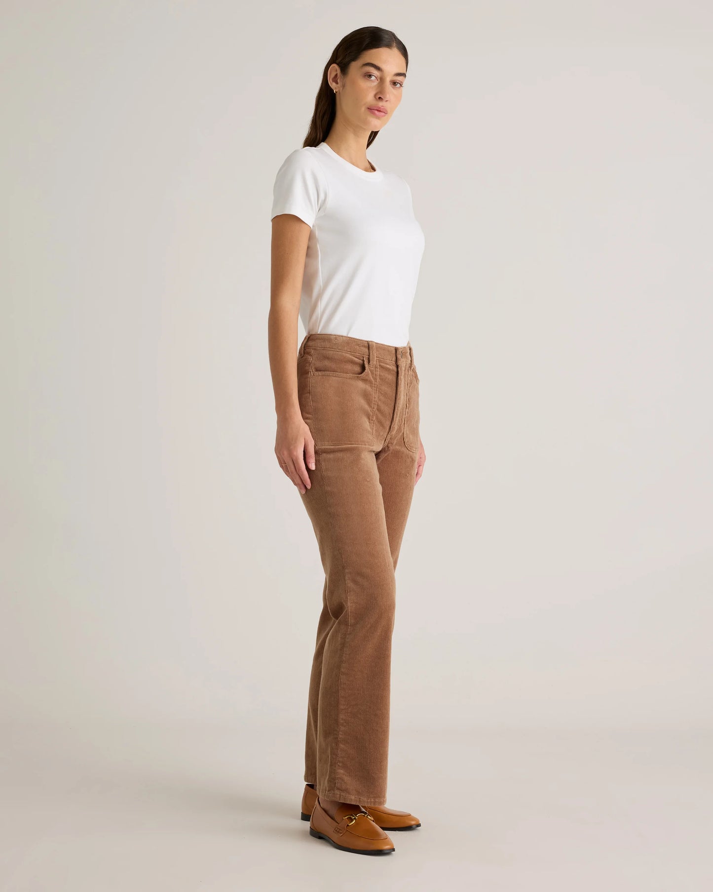 Organic Stretch Corduroy Flare Pants - 0 / Black