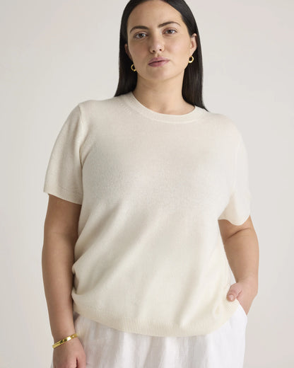 Mongolian Cashmere Tee - 1X / Heather Vintage Pink