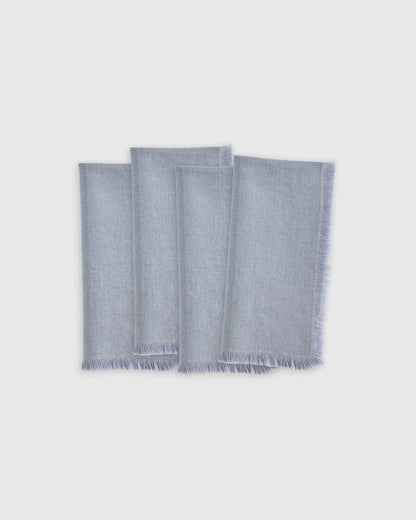 European Linen Fringe Napkins (Set of 4) - One Size / Olive