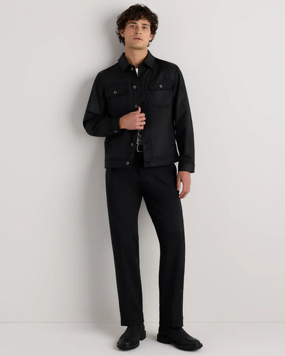 Organic Waxed Canvas Trucker Jacket - S / Black