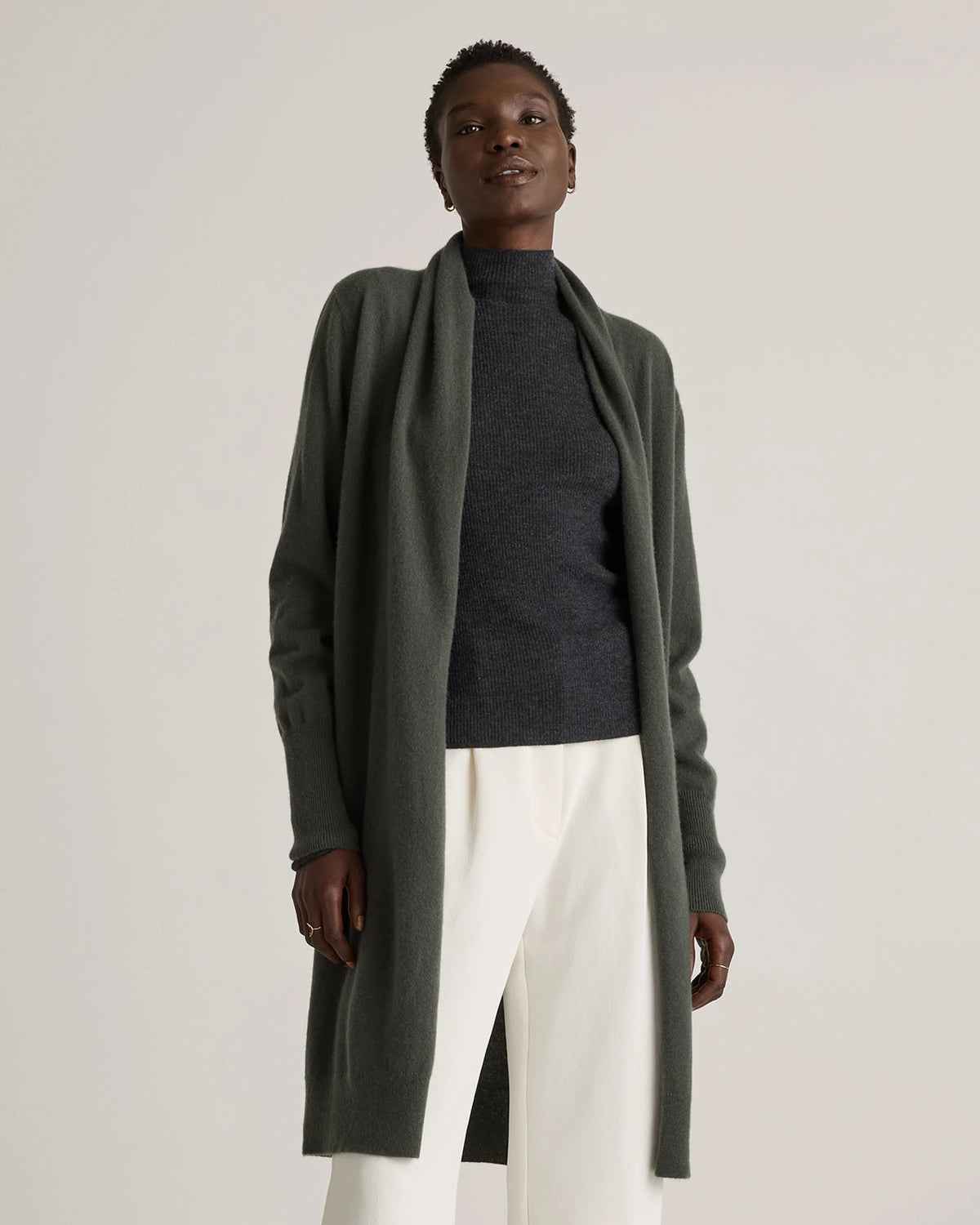 Mongolian Cashmere Duster Cardigan Sweater - XS / Oatmeal