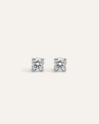 14K Gold Lab Grown Diamond Four-Prong Solitaire Studs - 1.5ctw - One Size / Yellow Gold
