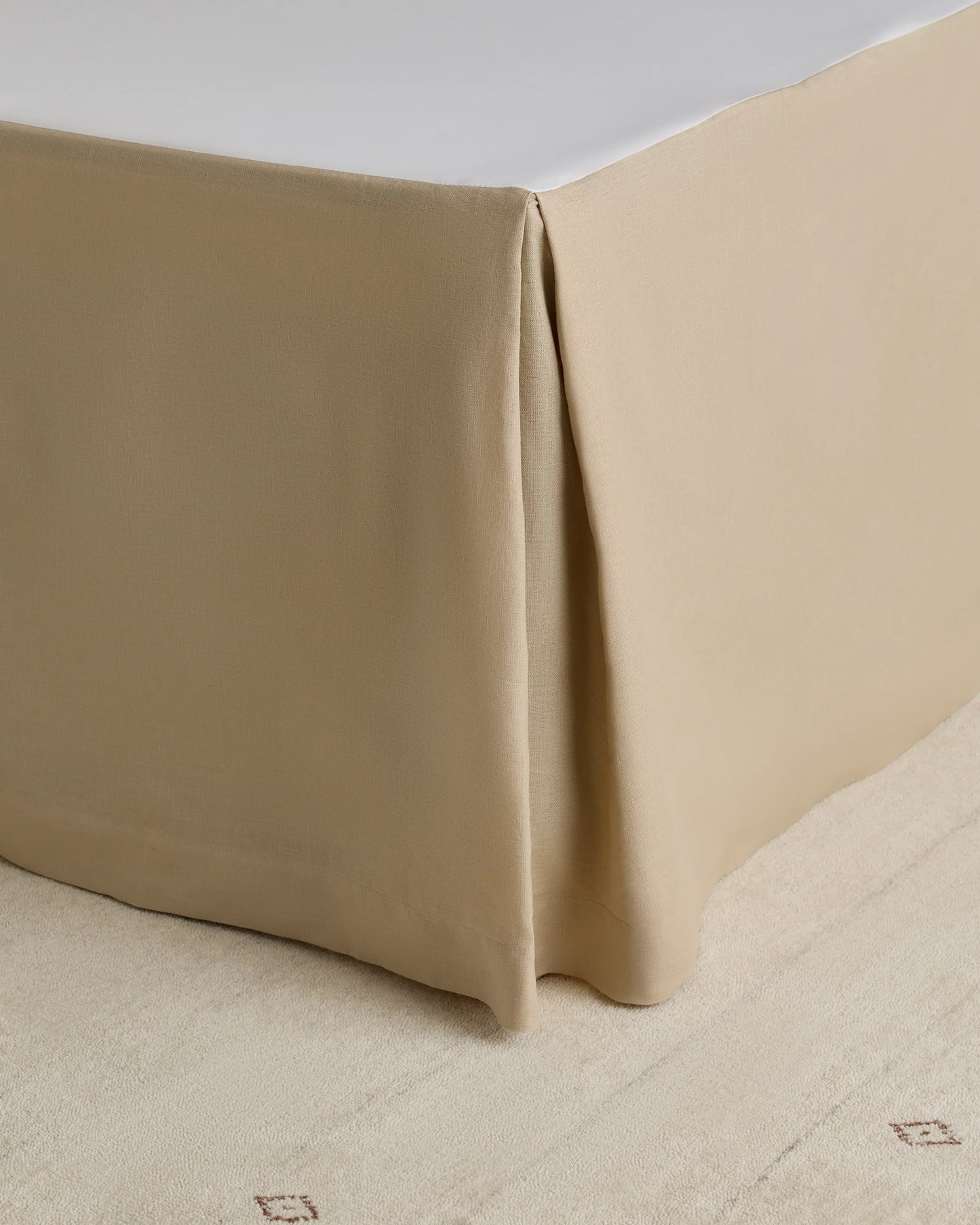 European Linen Bed Skirt - Twin / White