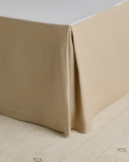 European Linen Bed Skirt - Twin / White