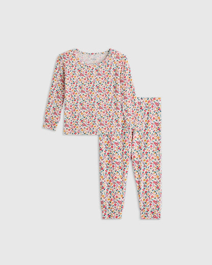 Bamboo Long Sleeve and Pant Pajama Set - 12-18M / Wildflower Dreams