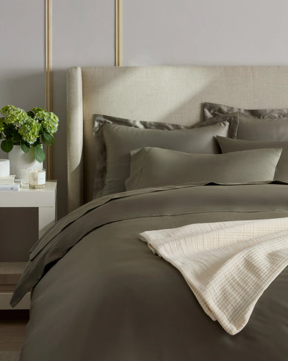 Signature Giza Cotton Sateen Deluxe Bedding Bundle - Twin / Dried Sage
