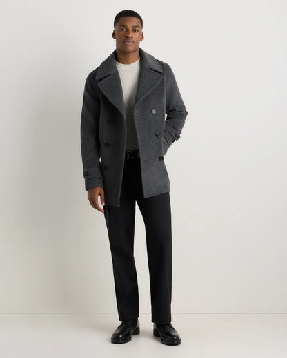 Wool Cashmere Peacoat - XS / Heather Charcoal