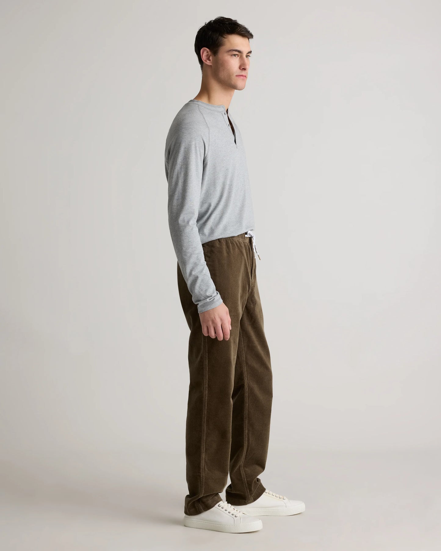 Organic Stretch Corduroy Drawstring Trousers - S / Storm Blue