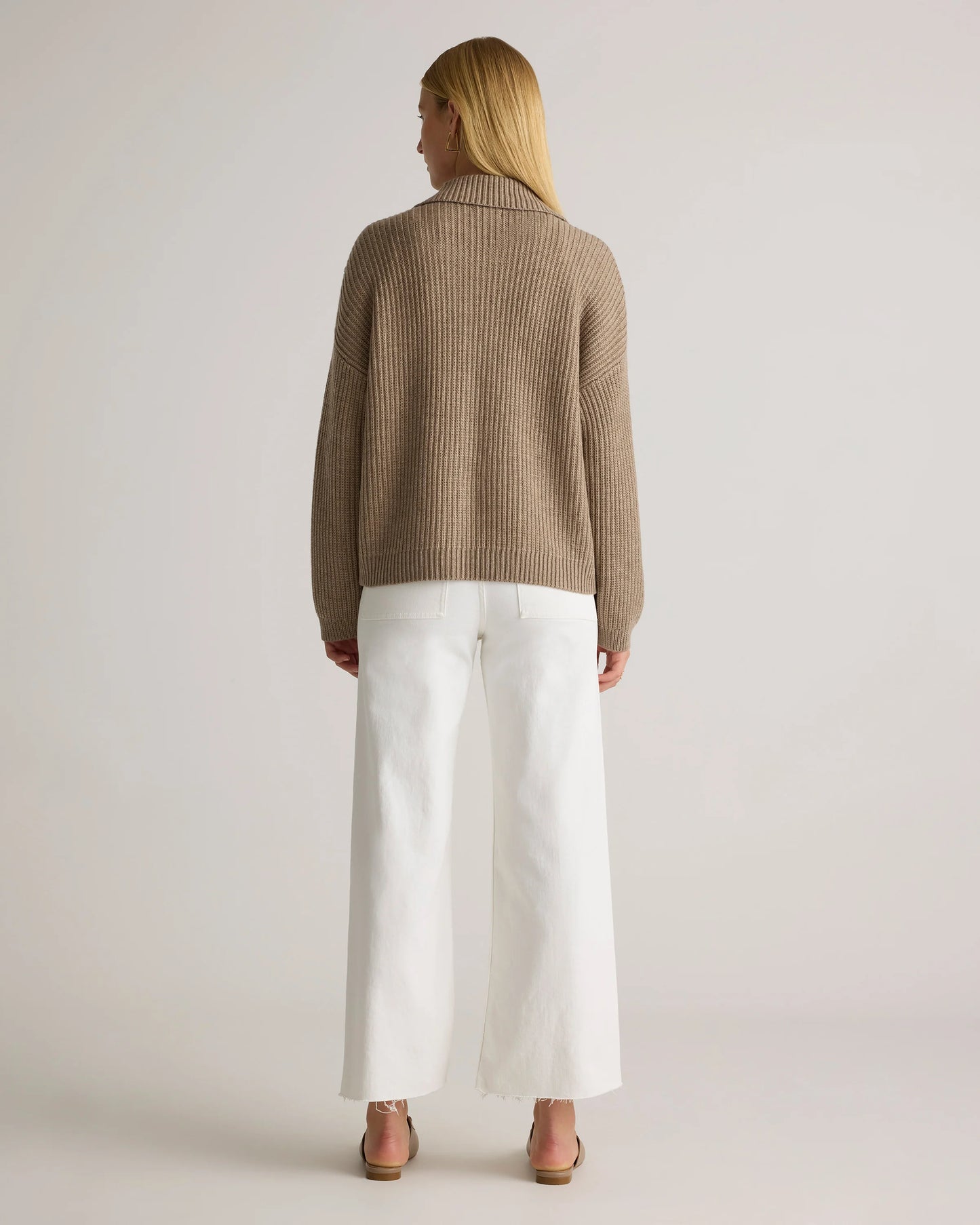 Australian Merino Wool Collared Cable Cardigan - XS / Coffee Bean Brown