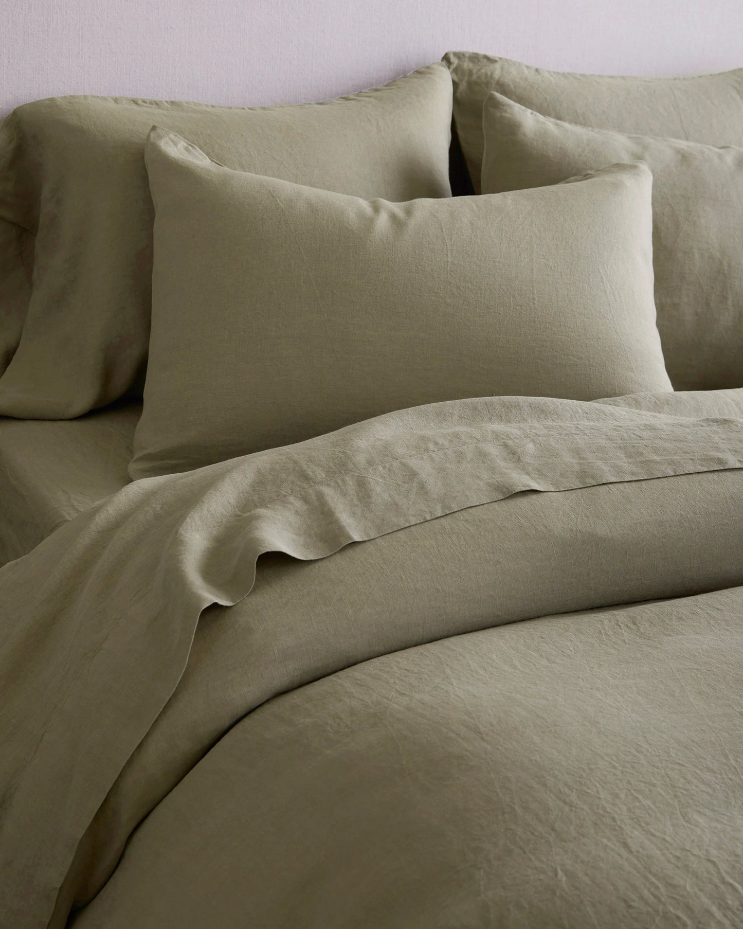 European Linen Duvet Cover Set - Twin / Peach