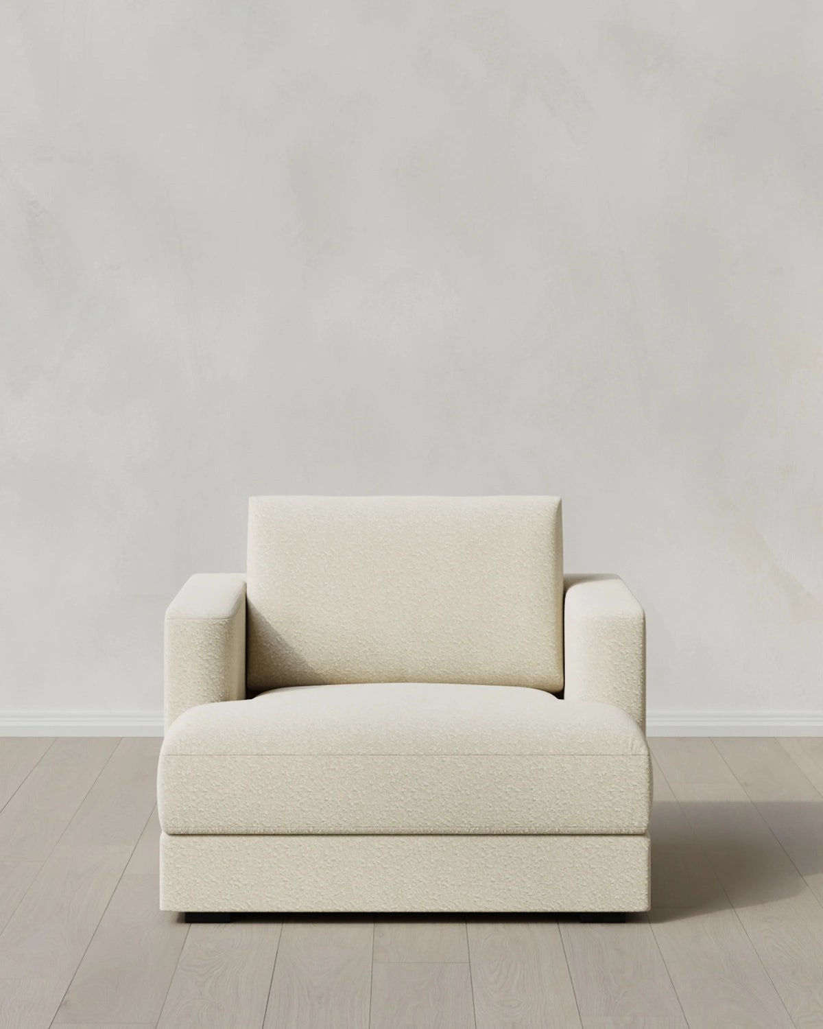 Sierra Curved Arm Accent Chair in Performance Boucle - One Size / Indigo