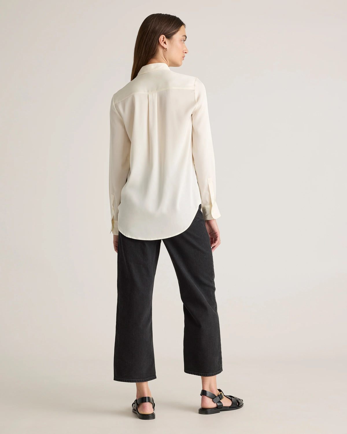Washable Stretch Silk Blouse - XS / Moonstone Blue