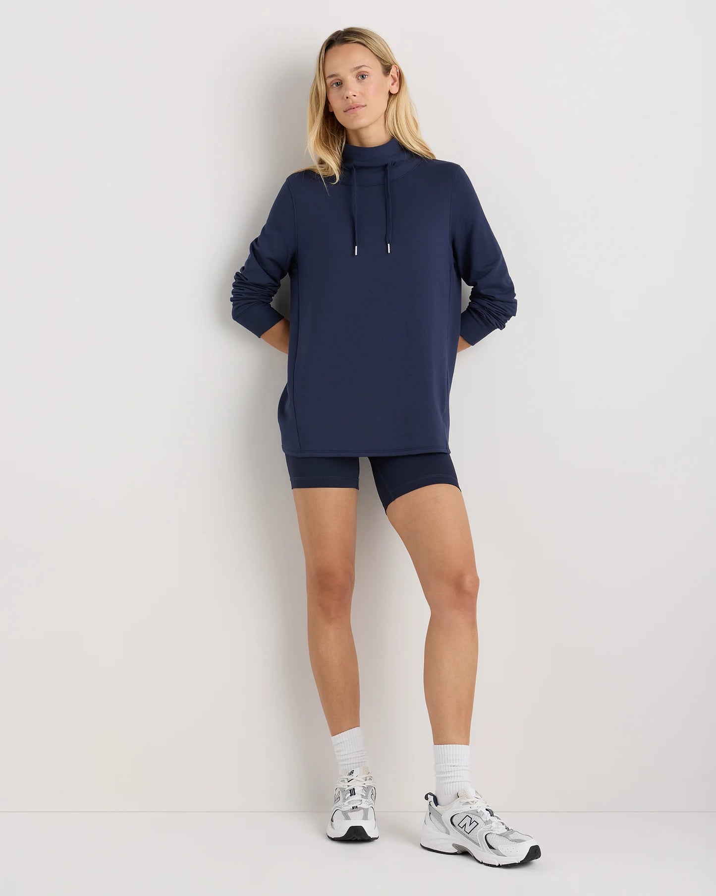 SuperSoft Fleece Mock Neck Pullover - XS / Navy