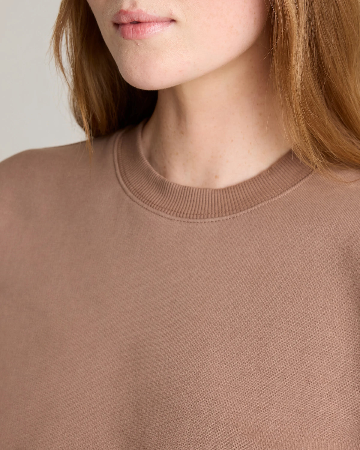 Organic Heavyweight Fleece Crew - XS / Taupe