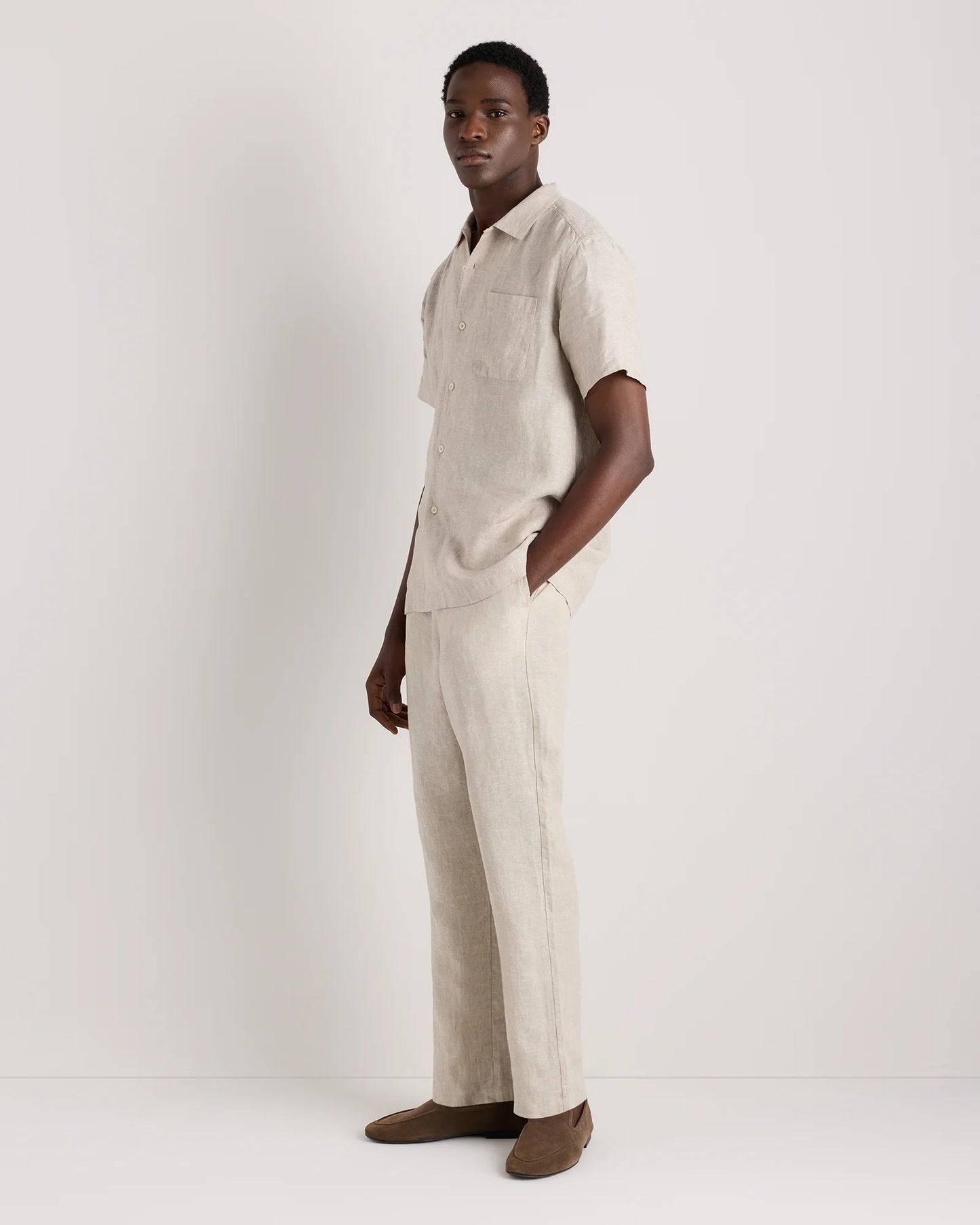 100% European Linen Trousers - 30X30 / Chambray Blue