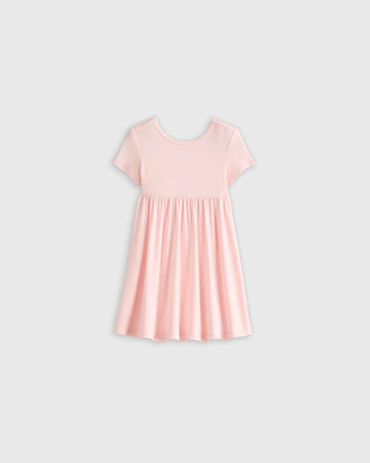 Bamboo Short Sleeve Twirl Dress - 6-9M / Gentle Pink