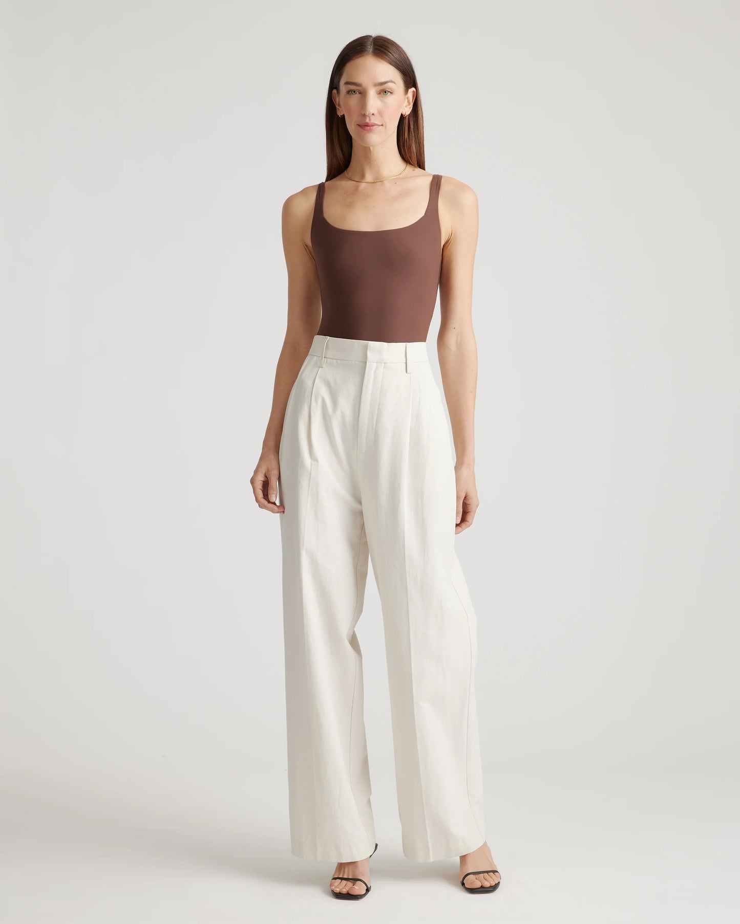 Second Skin Square Neck Tank Bodysuit - XS / Cocoa