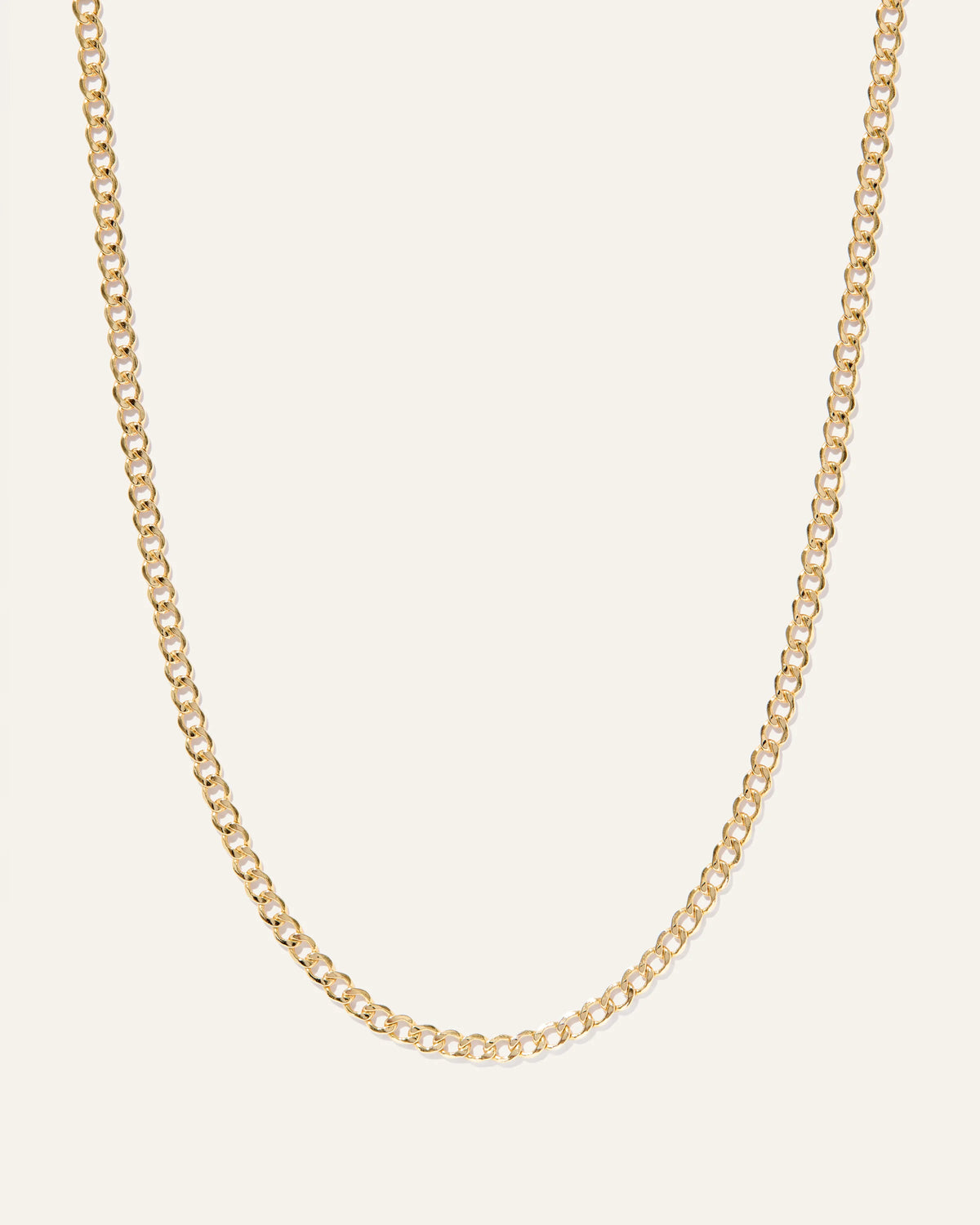 14K Gold Curb Chain Necklace - 16" / Yellow Gold