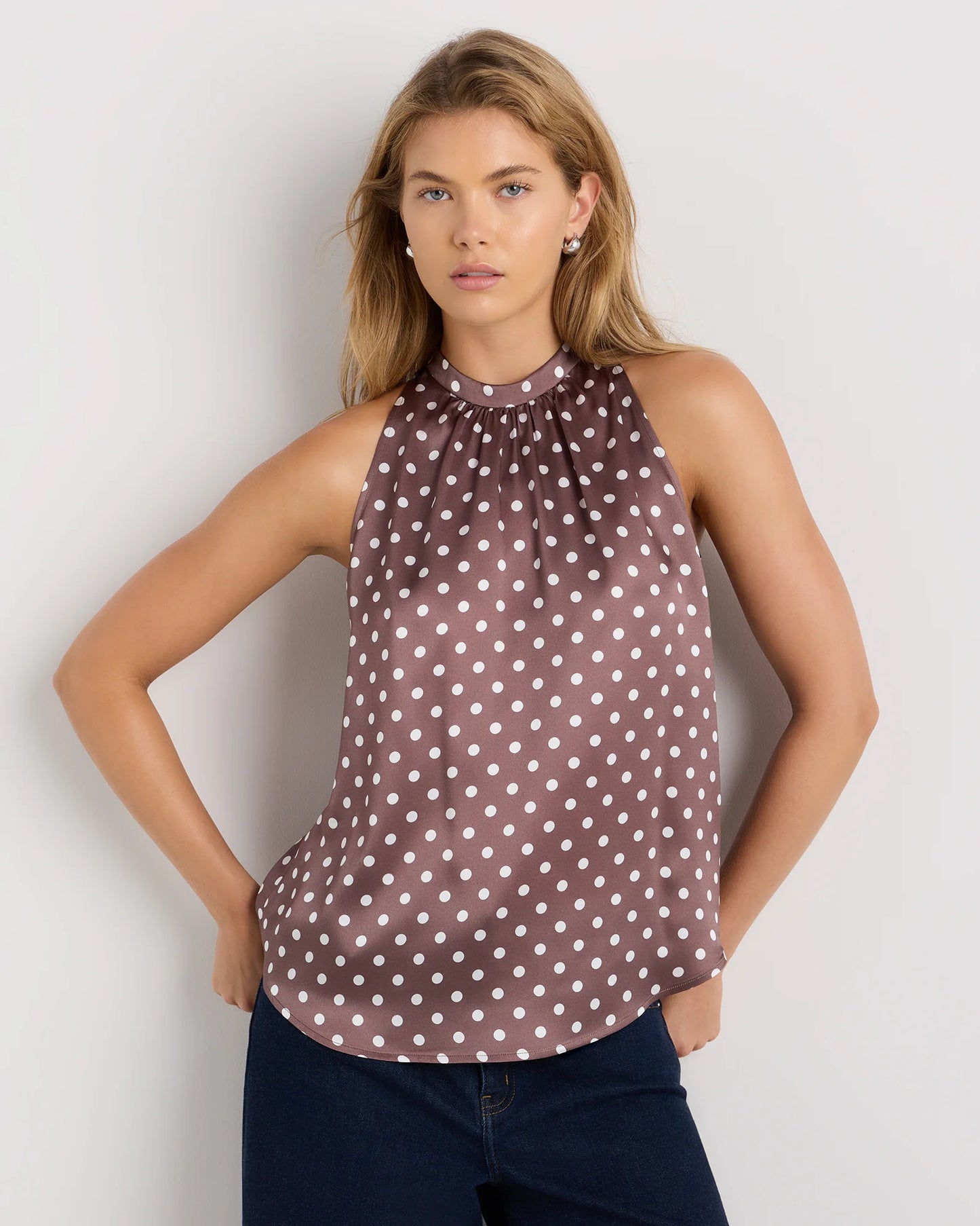 100% Washable Silk Halter Top - XS / Moonstone Blue