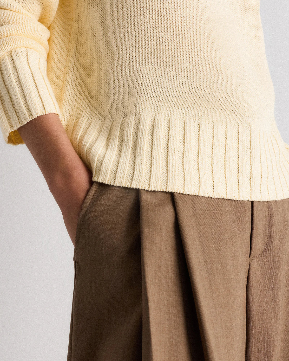 Cotton Linen Relaxed Crew Sweater - XS / Canyon Burnt Orange