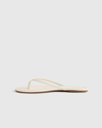 Italian Leather Flip Flops - 5 / Black