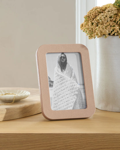 Shagreen Leather Picture Frames - 4x6 photo / Blush