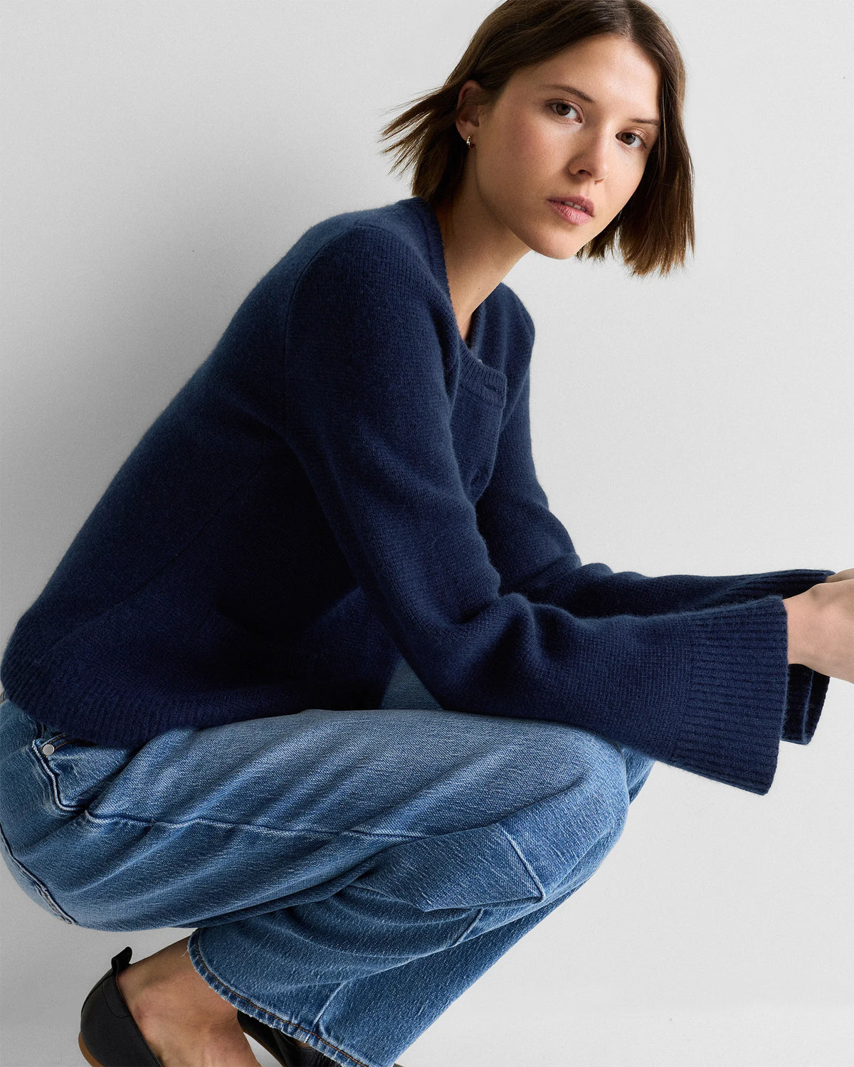 Mongolian Cashmere Structured Cardigan - XS / Oatmeal