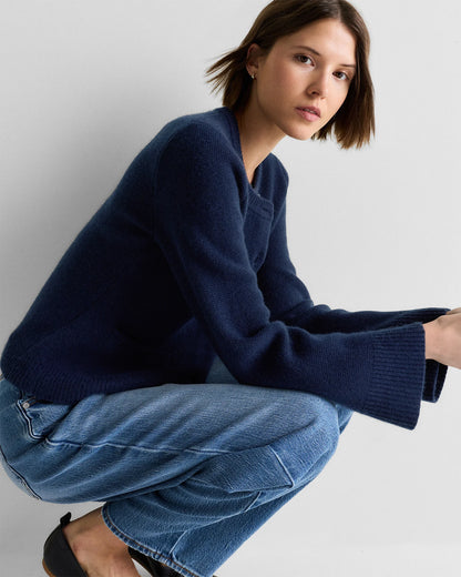 Mongolian Cashmere Structured Cardigan - XS / Oatmeal