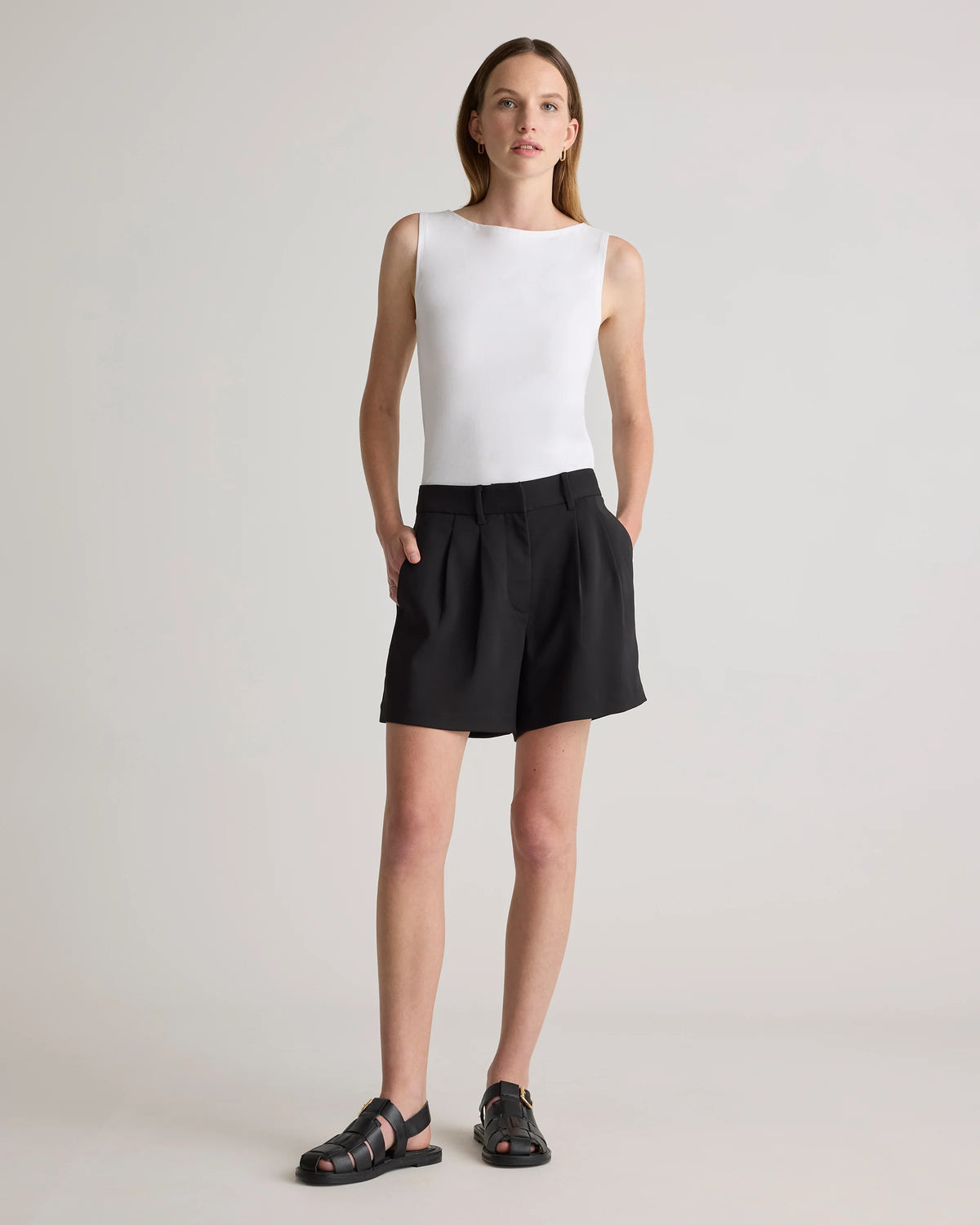 Stretch Cotton Jersey Boat Neck Tank - XS / Heather Grey