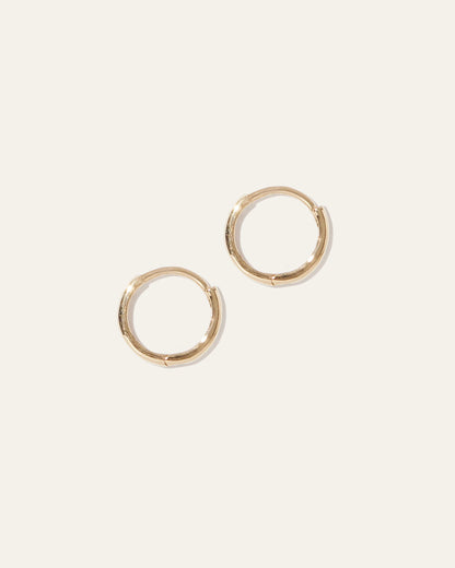 14K Gold Second Piercing Tiny Huggie - Pair - One Size / Yellow Gold