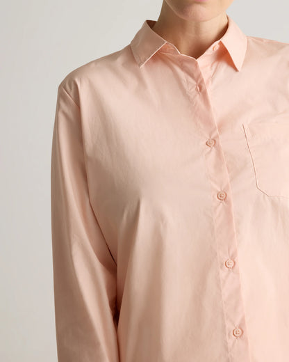100% Organic Cotton Poplin Maternity Long Sleeve Shirt - XS / Classic White