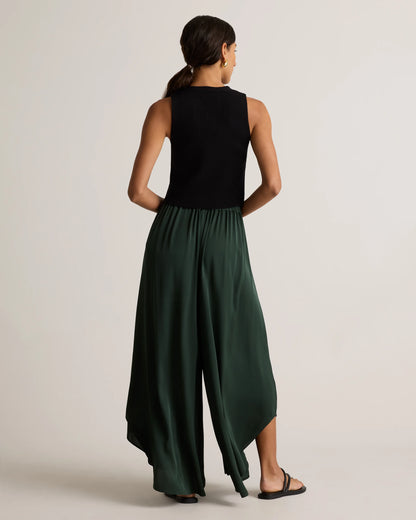 Washable Stretch Silk Palazzo Pants - XS / Black