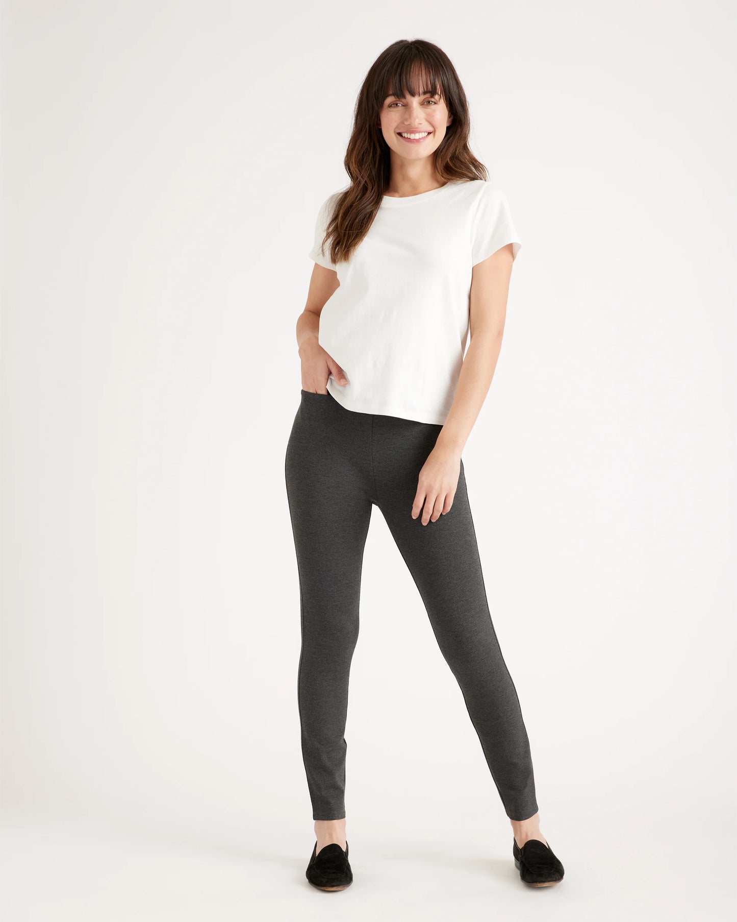 Ultra-Stretch Ponte Skinny Pants - XS / Charcoal