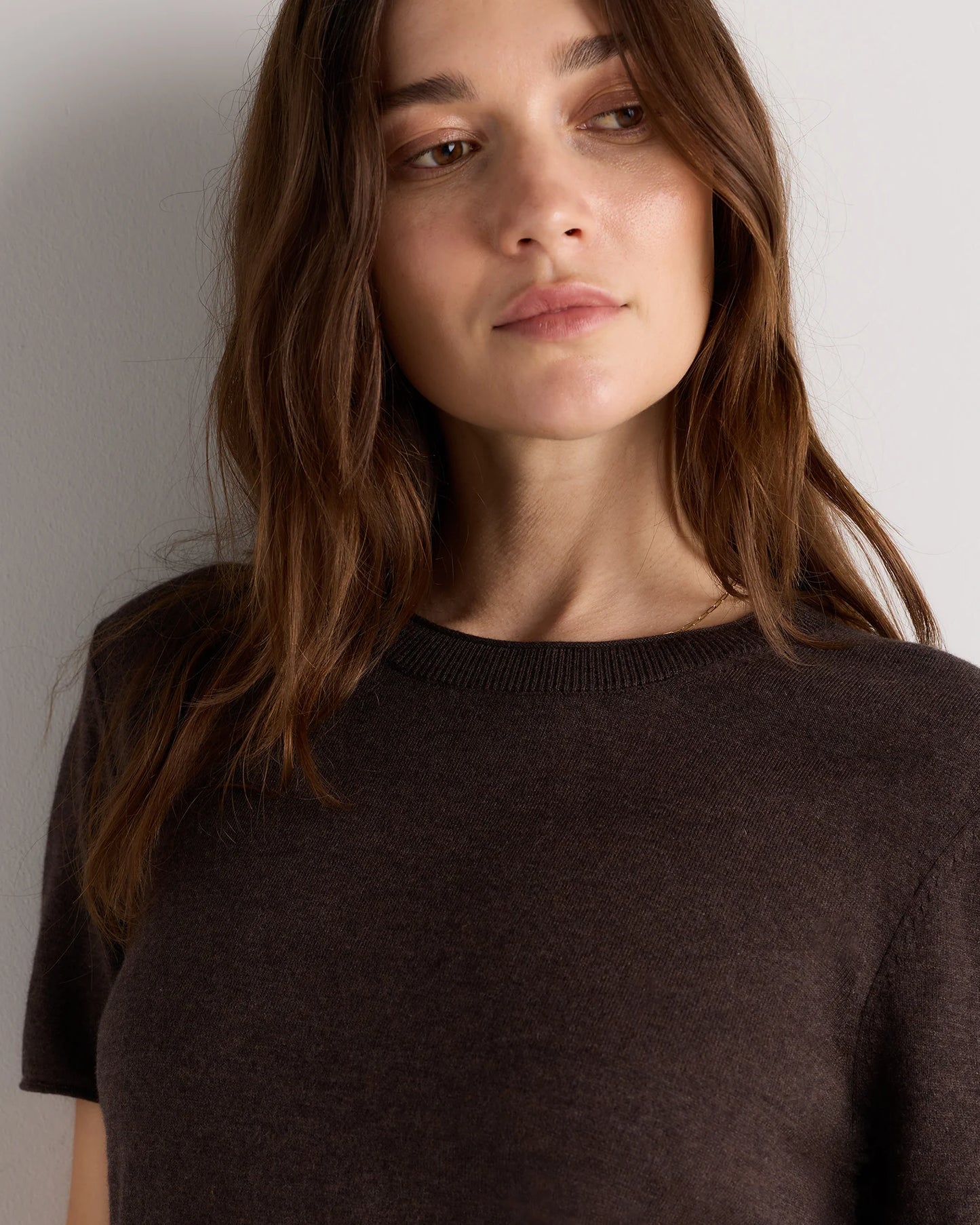 Lightweight Cotton Cashmere Relaxed Sweater Tee - XS / Sugar Stone