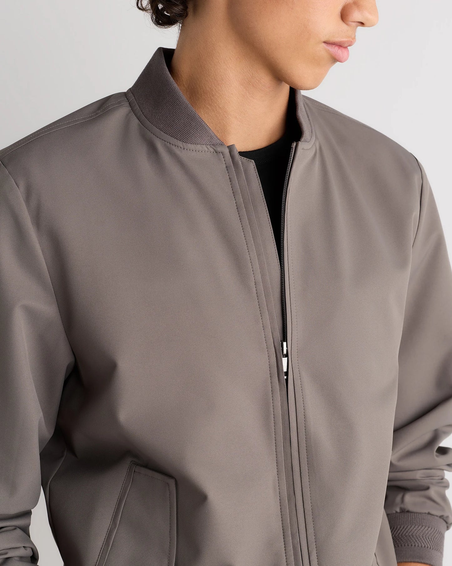 Water-Resistant Flex Bomber Jacket - S / Black