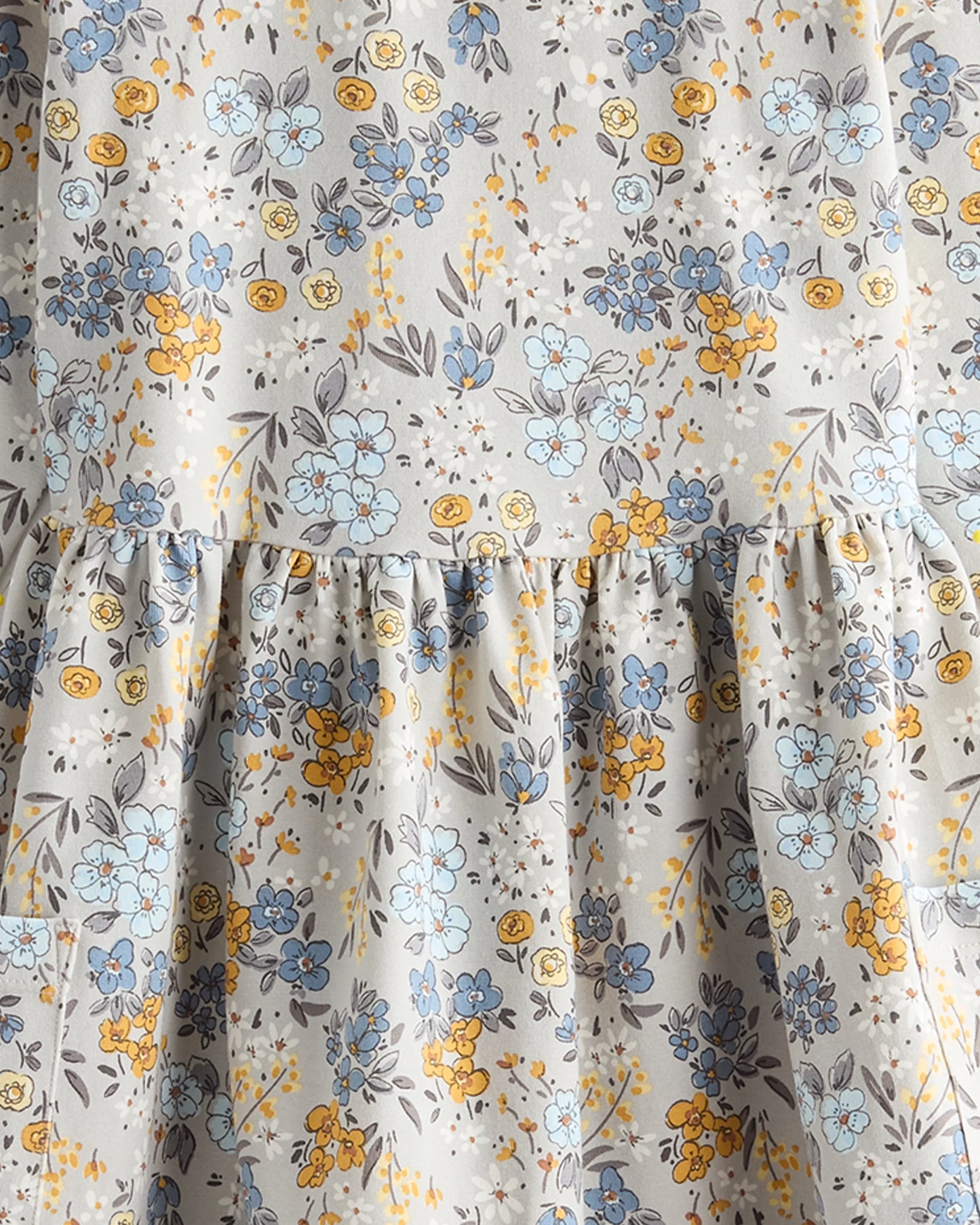 Organic Cotton Long Sleeve Fit and Flare Pocket Dress - 2T / Purple Poppy Garden