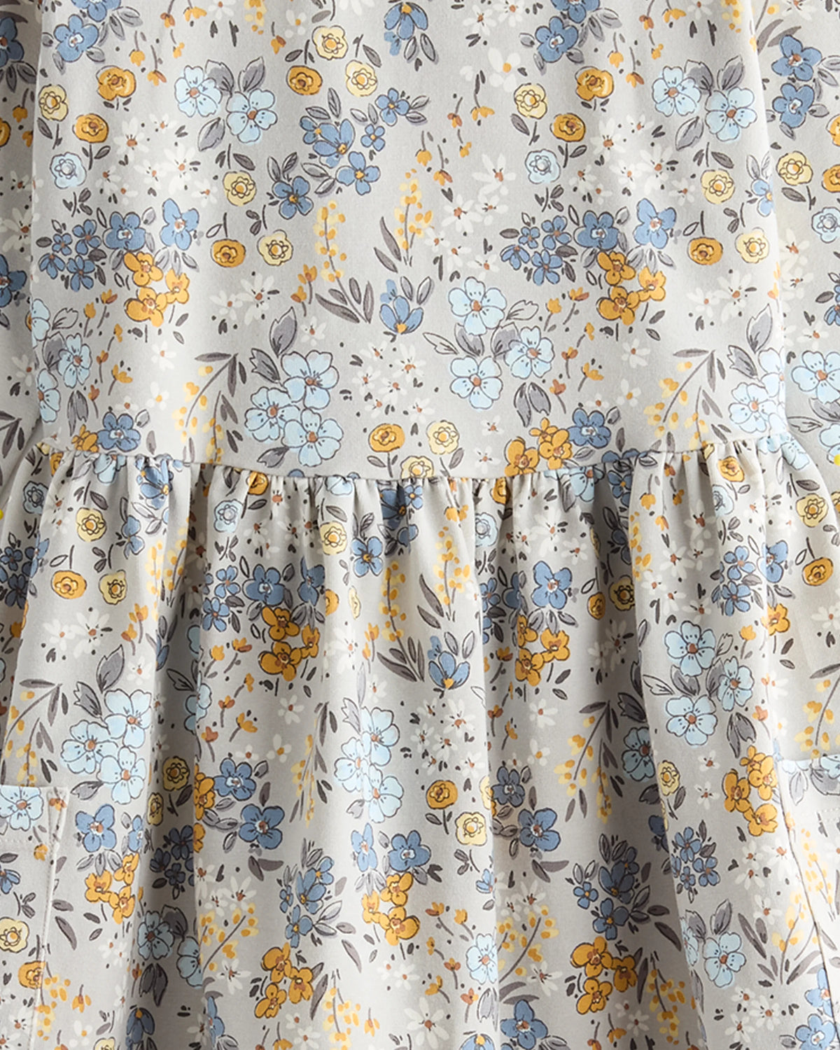 Organic Cotton Long Sleeve Fit and Flare Pocket Dress - 6 / Purple Poppy Garden
