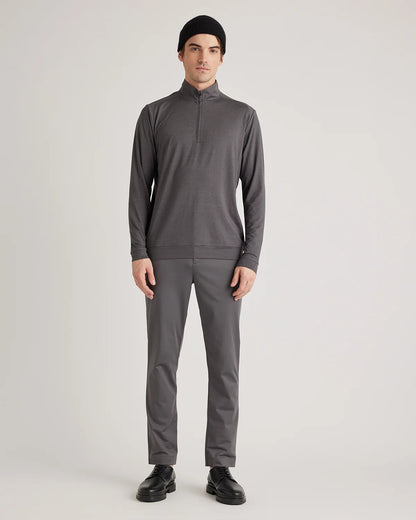 Performance Jersey Golf Quarter Zip - S / Black/Light Grey Stripe