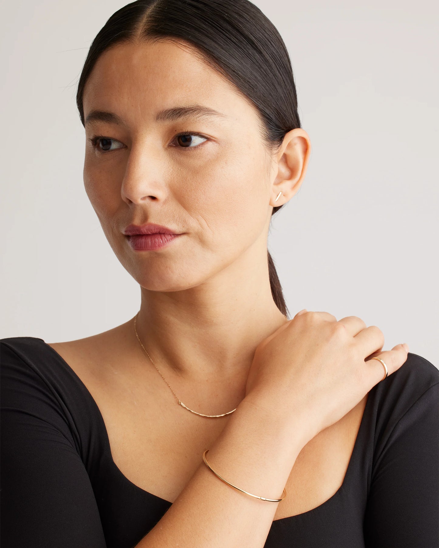 14K Gold Oversized Stacking Bangle - One Size / Yellow Gold