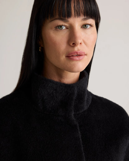 Alpaca-Wool Stand Collar Coat - XS / Rustic Brown