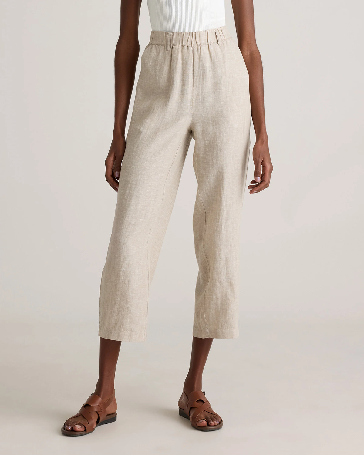 100% European Linen Pants - XS / White